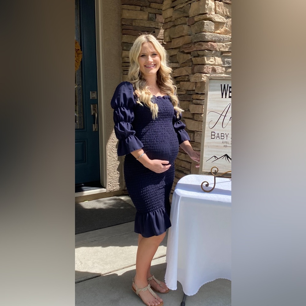 Queen Bee navy maternity dress NWT - Picture 4 of 4